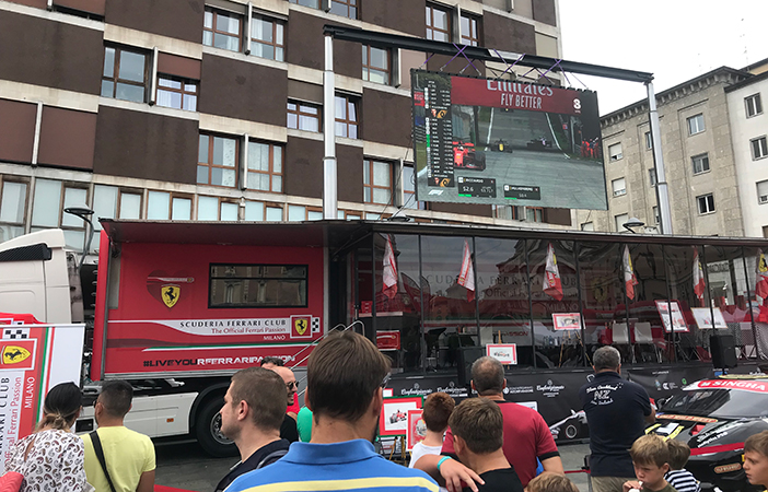 Truck hospitality per evento ferrari Gran Premio di Monza